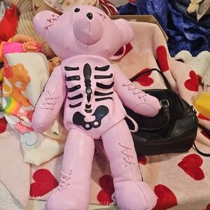 24" Pink Skeleton Bear Backpack From Dolls Kill.